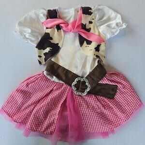 Morph Costume Size Childs Small Cowgirl Pink Buckle Scarf Tulle Skirt